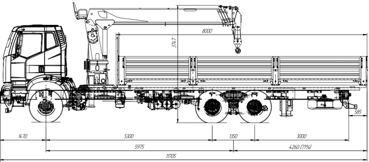 Бортовой автомобиль AMKAR-538783СМ с КМУ SOOSAN